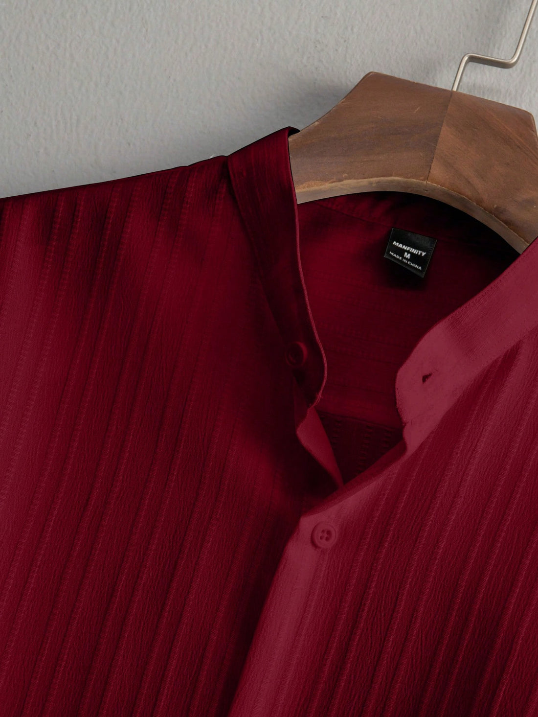 Three short-sleeve button-up shirts displayed side by side on hangers against a light beige background, with the headline '3 SHIRT COMBO' at the top and color labels below each shirt: brown, light blue, and wine.