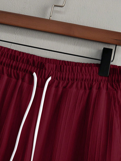Premium White shirt & Maroon track Pent Co-ords set For Man -Lafabrila