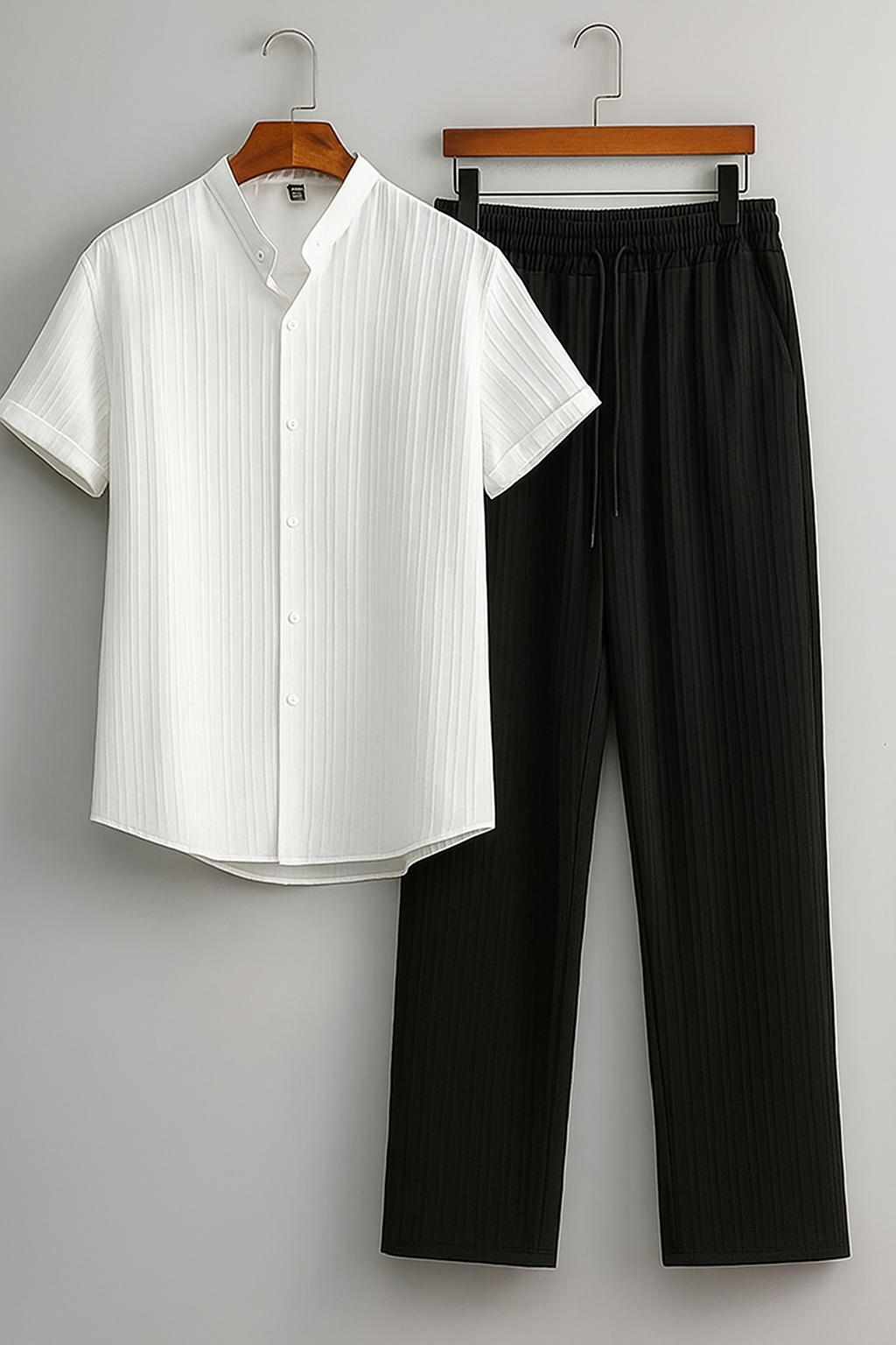 Premium white shirt & Black  track Pent Co-ords set For Man -Lafabrila