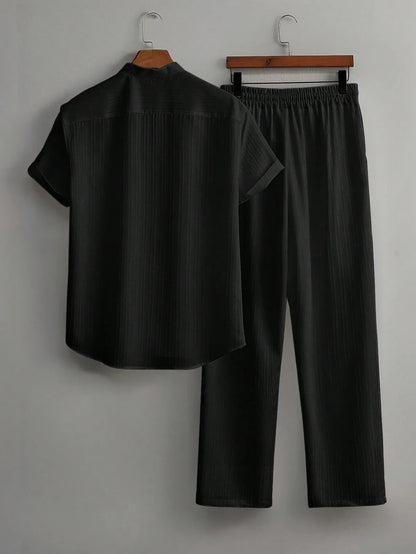 Premium Black shirt & track Pent Co-ords set For Man -Lafabrila